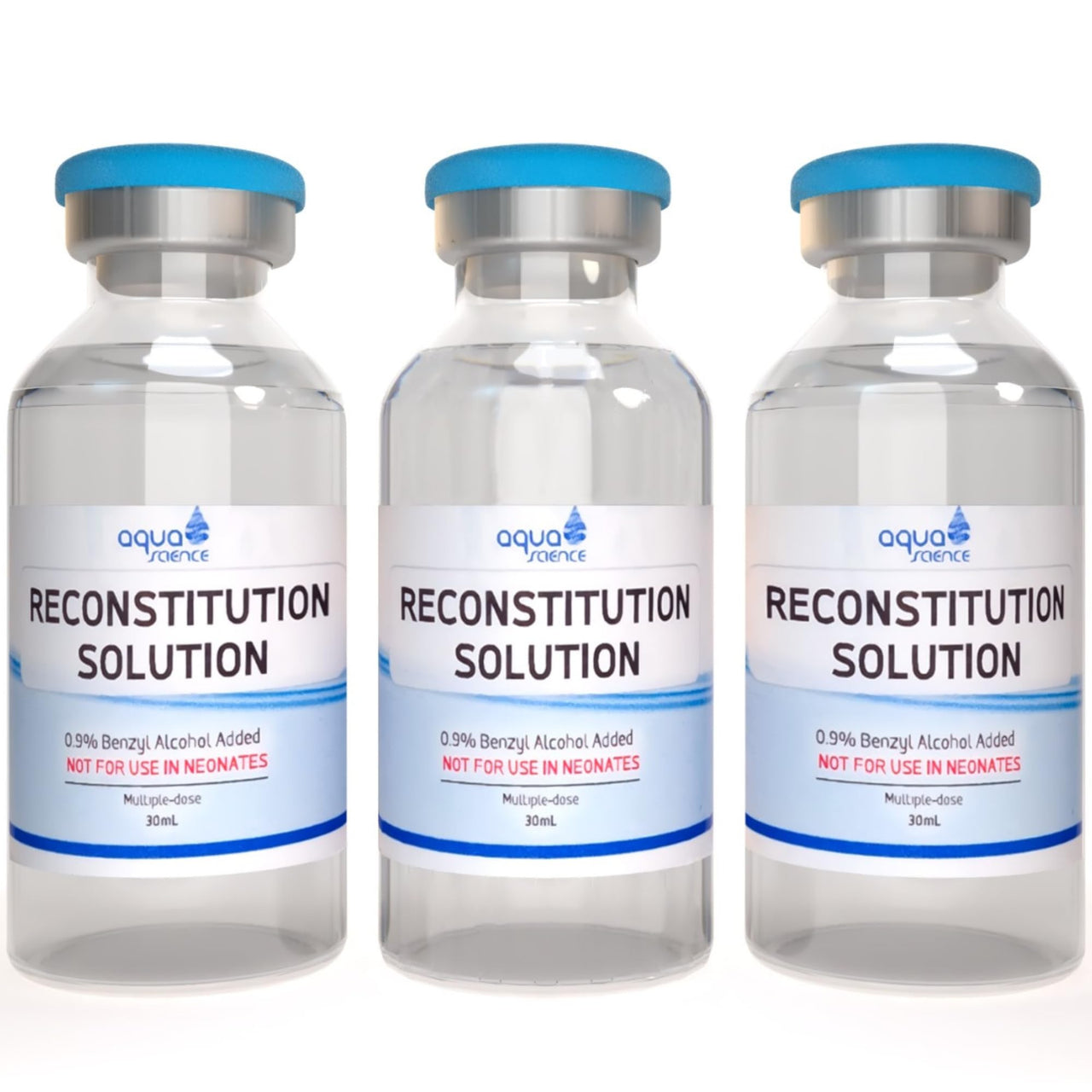 Reconstitution Solution 3-Pack 30ml Each Vial - Clear Glass